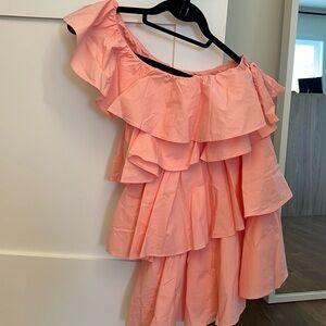 Mini ruffle one shoulder dress